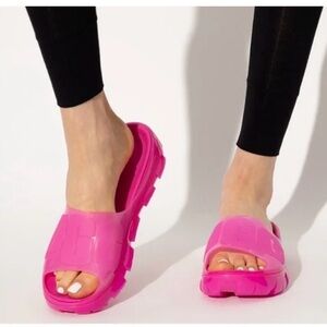 UGG Jella Clear Slides- Hot pink